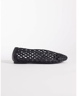 Public Desire Rhodes Woven Ballet Flats - White