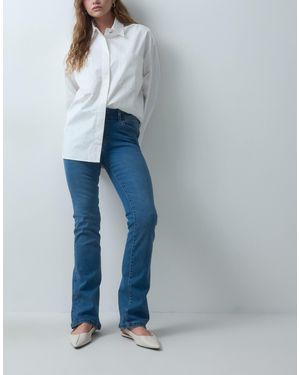Noisy May Stevie Mid Rise Bootcut Jeans - Blue