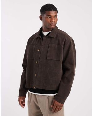 ASOS Suedette Harrington Jacket - Black