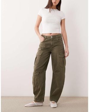 Mango Dilly 100% Cotton Utility Barrel Leg Jeans - Natural