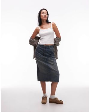 Carhartt Single Knee Denim Midi Skirt - Blue