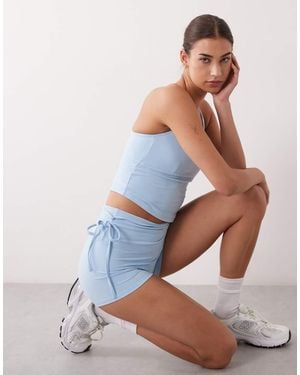 4505 Short Da Running A Vita Alta Da 3 Pollici Con Dettaglio - Blu