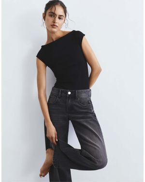 Pull&Bear – kurzärmliger body - Schwarz