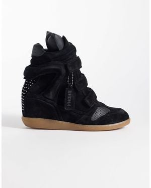 Bronx Jae-yy Suede Wedge Sneakers - Black
