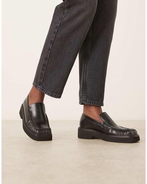 ASOS Myrtle Square Toe Loafers - Black