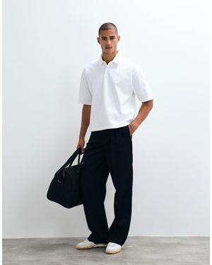 ASOS Interlock oversize-boxy-polo - Weiß