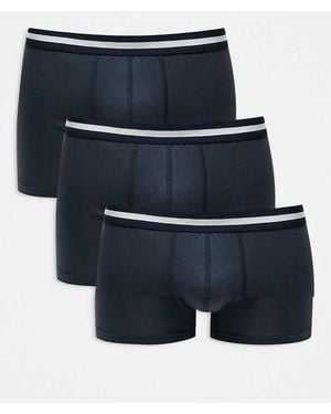 New Look 3 Pack Waist Stripe Boxers - Blue