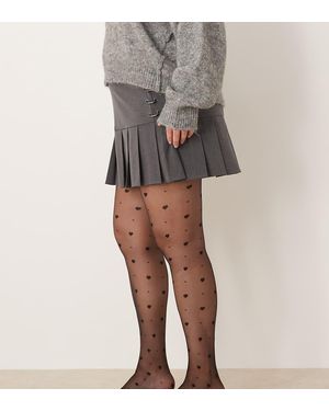 ASOS Asos Design Curve Super Stretch Tights With Heart Design - Grey