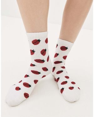 Pull&Bear Chaussettes à imprimé coccinelles - Rose