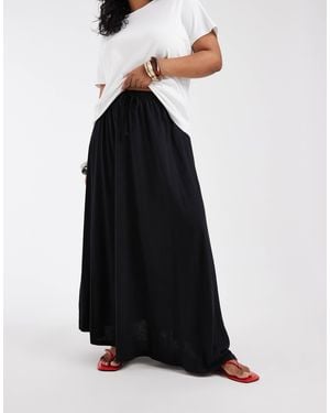 Vero Moda Tie Waist Jersey Tiered Boho Maxi Skirt - Black