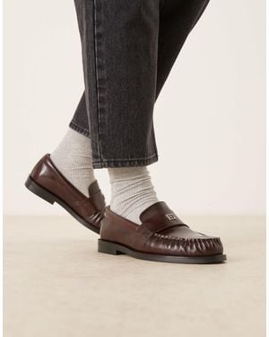 Calvin Klein Jeans Hardware Leather Round Loafer - Red