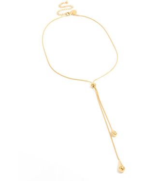 Lovisa Waterbestendige Lariat-Ketting Van Verguld Roestvrij Staal Met Treksluiting - Wit