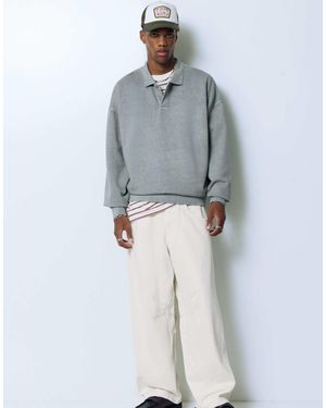 Pull&Bear – weite jeans - Grau