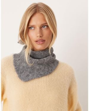 ASOS Knitted Small Triangle Scarf - Gray