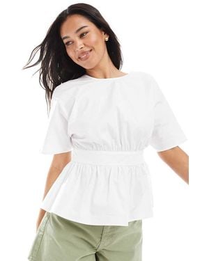 ASOS Mouwloze Blouse Met Gestrikte Taille En Open Achterkant - Wit