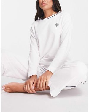 Polo Ralph Lauren Lauren By Ralph Lauren Pique Spa Lounge Set - White