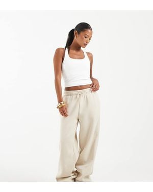 Only Petite Joggers Color Piedra De Pernera Ancha-Neutro - Blanco