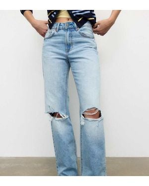 Stradivarius D92 Tall Straight Wide-Leg Jeans - Blue