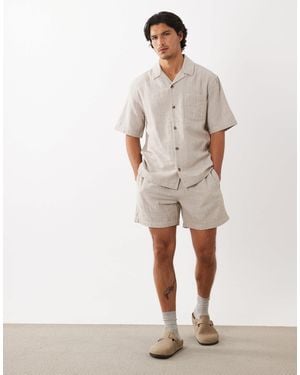 ASOS Stripe Textured Short - Natural