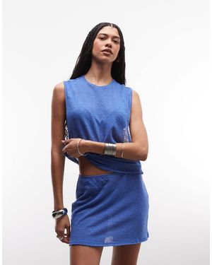 Weekday Jersey Mini Skirt - Blue