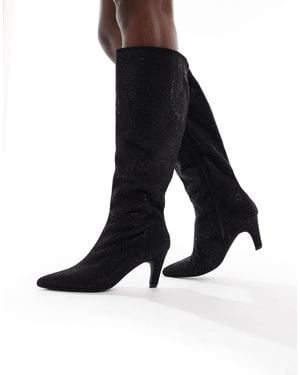 SEQWL – starburst – kniehohe stiefel - Schwarz