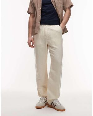 Lacoste Straight Leg Woven Trousers - Natural