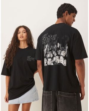 ASOS Oversized T-shirt With Liam Gallagher Prints - Black