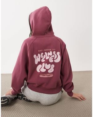 Cotton On Active Plush Premium Graphic Hoodie - Red