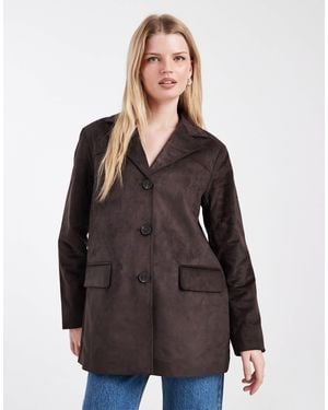 ONLY Faux Suede Blazer - Brown