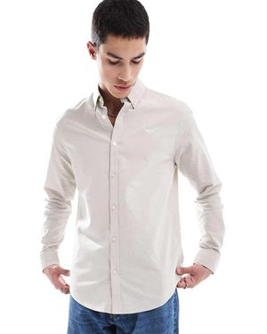 Threadbare Camisa Oxford De Manga Larga De -Neutro - Gris
