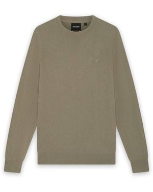 Lyle & Scott Mid Knits Tonal Superfine Crew Neck Jumper - Natural