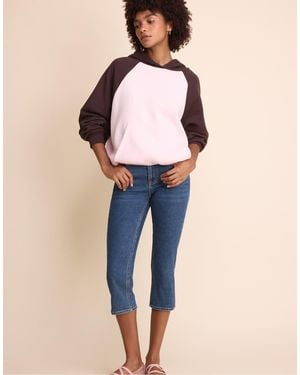 Stradivarius Contrast Raglan Sleeve Hoodie - Blue
