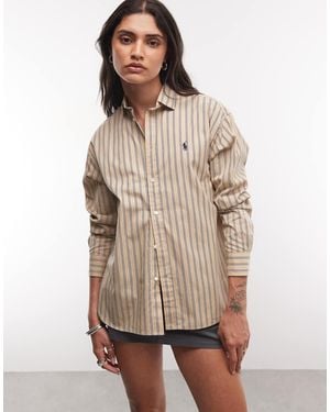 Polo Ralph Lauren Relaxed-Fit Gestreept Katoenen Overhemd - Naturel