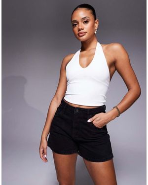 Princess Polly Saldana Mid Waist Denim Shorts - Grey