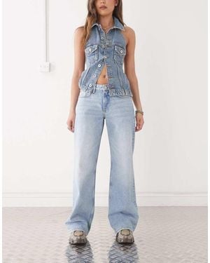 Weekday Imoo Low Waist Wide Leg Jeans - Blue