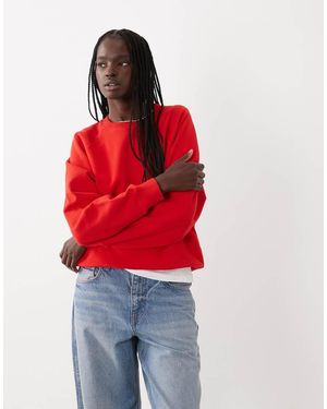 ARKET Sudadera De Rizo De Algodón En Rojo Vivo