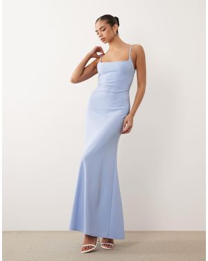 ASOS Cami Maxi Dress With Lace Up Back - Blue