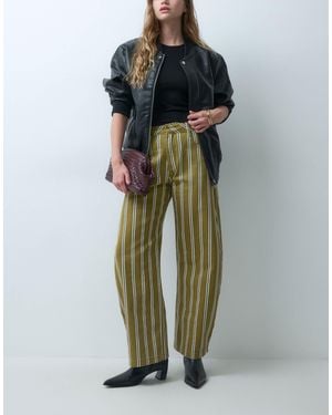 ASOS Printed Barrel Leg Pant - Green
