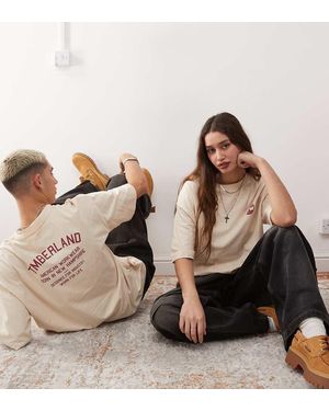 Timberland T-Shirt Oversize Con Logo - Marrone