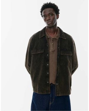 Pull&Bear Corduroy Overshirt - Black