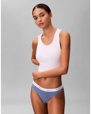 Calvin Klein Cotton Stretch Rib Thong - White
