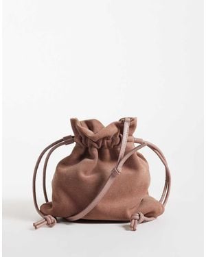 ASOS Suede Pouch Grab Bag - Brown