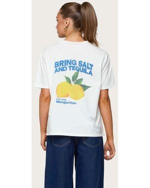 Edikted Let's Make Margs Oversized T Shirt - Blue
