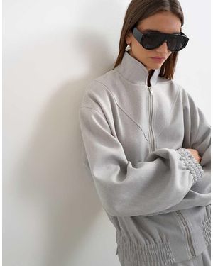 TOPSHOP Chaqueta Con Cuello Alzado (Parte De Un Conjunto)-Negro - Gris