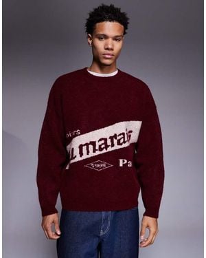 ASOS Oversized Knitted Graphic Jumper - Red