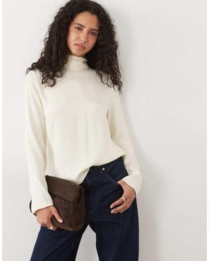 Mango Top Met Lange Mouwen En Strik Op De Rug - Wit