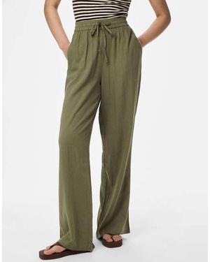 Pieces Wide-Leg Trousers - Green