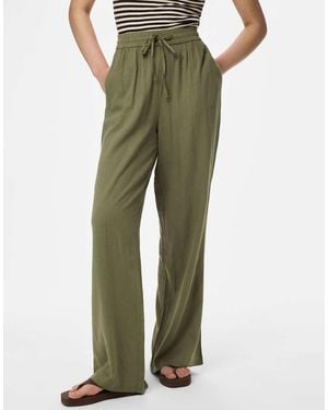 Pieces Wide-Leg Trousers - Green