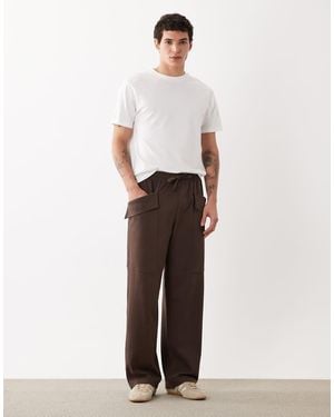 ASOS Circular Design Collection Wide Leg Trackies With Cargo Pockets - White
