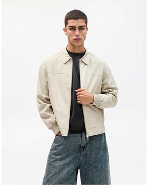 Pull&Bear Lichtgewicht Jack Met Reverskraag - Wit